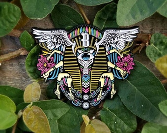 Egyptian Pharaoh "Blessed by the Bass" Mothership Glow in the Dark Hat Pin