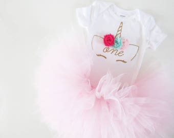 Baby Girl Unicorn First Birthday Outfit, Unicorn Tutu Outfit, Girls First Bday Tutu, Baby Unicorn 1st Birthday Outfit, One Unicorn Outfit