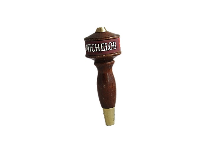 Vintage Michelob Wood Beer Tap Handle - Michelob Collector Retro Man Cave Decor - Nostalgia Barware Collector, Beer Advertising