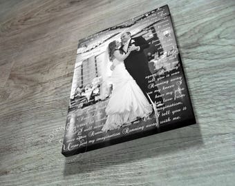 Wedding Anniversary/ Gift for Brother/Sister in Law/ First Christmas Husband and Wife/ First dance lyrics/ Custom Canvas