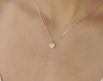 Butterfly necklace, small dainty butterfly necklace, simple silver necklace, Bridesmaids necklace, Everyday necklace,NorahStellaJewelry,NS34