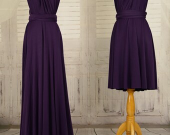Dark Purple Bridesmaid Dress Sweet heart Wrap Convertible long Infinity Dress Evening Dresses -C18# B18#