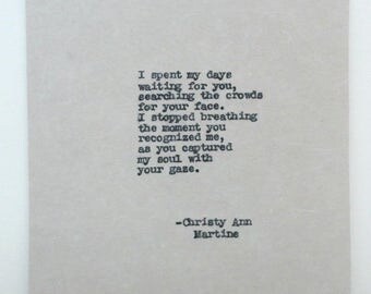 Cotton Anniversary Gift for Men - Typed Soulmates Poem