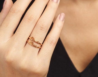 20% off Stacking Name Ring - Stackable Name Ring - Custom Name Jewelry in Sterling Silver (Price is for ONE ring) JR03