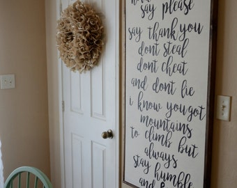 Humble And Kind Sign | Farmhouse Sign | Framed Sign | Wood Sign | Farmhouse Decor | Country Lyrics | Rustic Sign | Farmhouse | Rustic Decor
