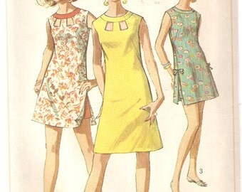 VINTAGE Simplicity 7136 - Women's Clothes - Junior or Misses Dress, Beach Dress or Shorts, Size 12