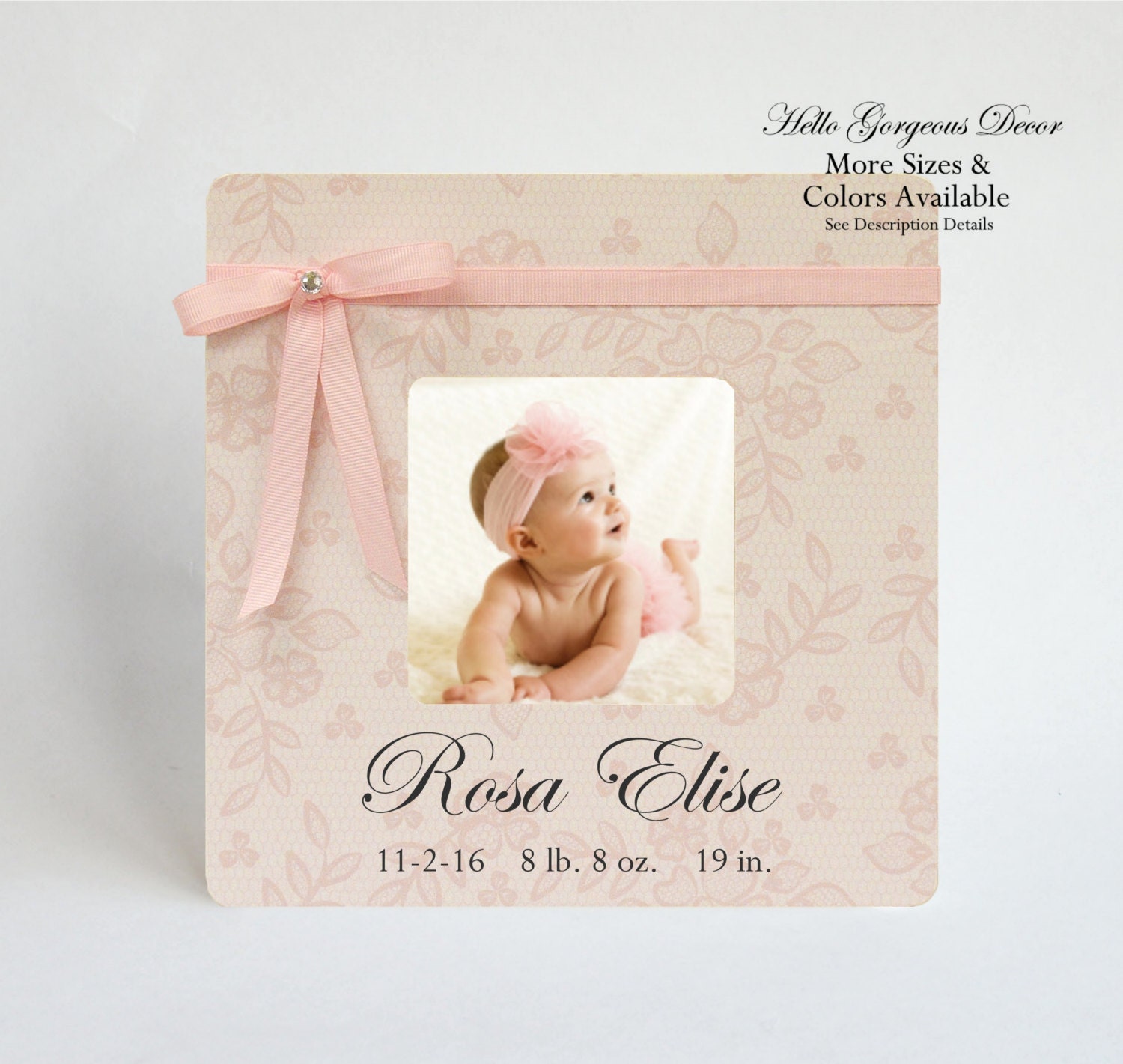 New Baby Gift Picture Frame Personalized Newborn Baby Girl