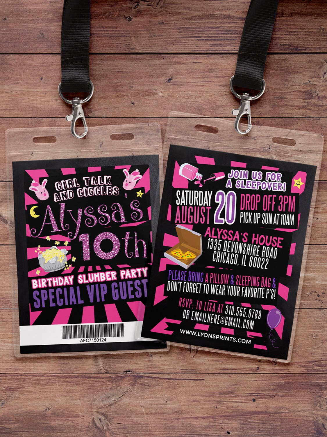 birthday party sleepover invitations