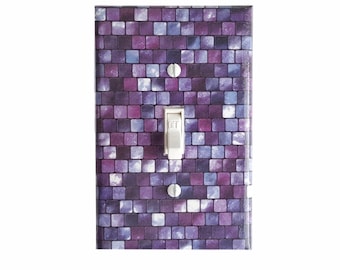 Purple Mosaic Style Pattern Light Switch Cover | Purple Light Switch Plate
