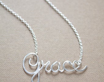 Tiny Name Necklace Sterling Silver Personalized Name Necklace Personalized Jewelry Bridesmaids Gift Mother's Day Gift Custom Name Necklace G