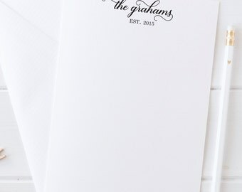 Couples Personalized Stationery Set, Personalized Thank You Cards, Wedding Thank You Cards, Couples Stationary Note Card Set