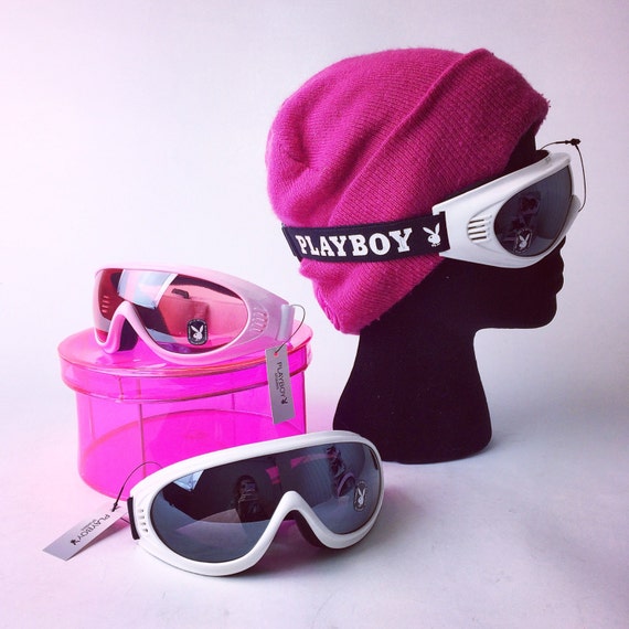 Playboy Snow Ski Bunny Goggles in White and Pastel Pink Playboy Snow Ski Bunny Goggles in White and Pastel Pink