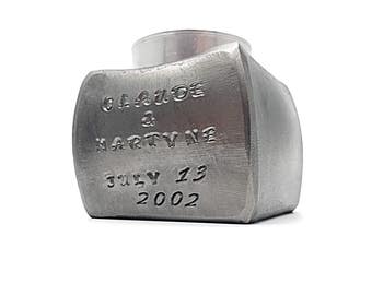 6th Wedding Anniversary Iron Gift Idea - Solid Metal Cube Candle Holder - Personalized Option Available - Unique Candle Holders - Naz Forge