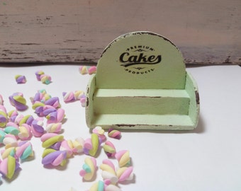 Handmade Bakery patisserie country shabby chic wood shelf empty display-miniature dollhouse in 12th scale-furniture