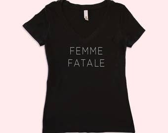 femme fatale shirt - femme fatale - femme fatale t-shirt - femme fatale shirt - pinup style - pinup style t-shirt