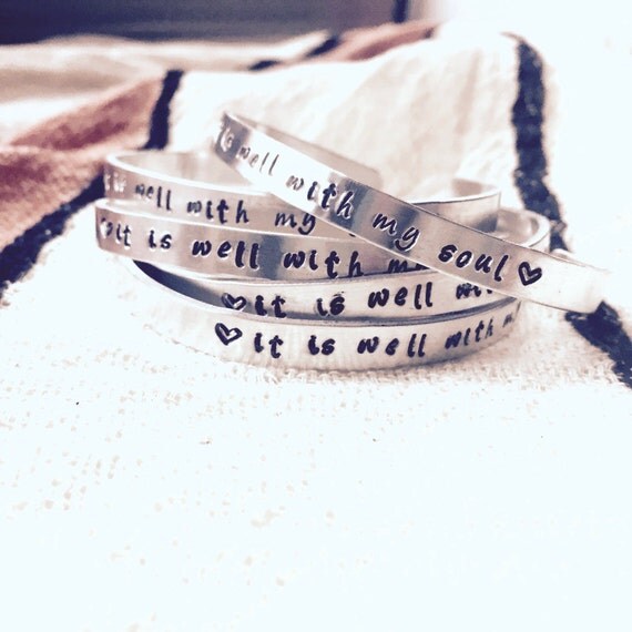 Handstamped Bible Verse Bracelet It Is Well With My Soul