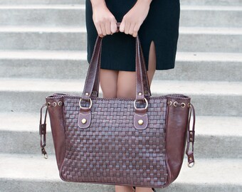 Leather bag - large leather bag - leather tote bags - laptop bag women - leather totes handmade - laptop bag 15.6 - leather tote zipper