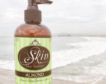 Vegan Body Lotion // ALMOND // Thick like body butter // Available in an 8 oz bottle or jar // non-greasy