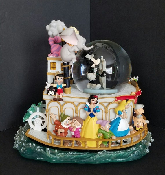 Disney Musical Snow Globe Steamboat Willie Collectible Rare