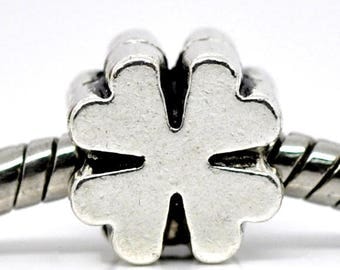 Good Luck Four Leaf Clover Charm Large Hole Bead Jewelry Findings (SP11109)