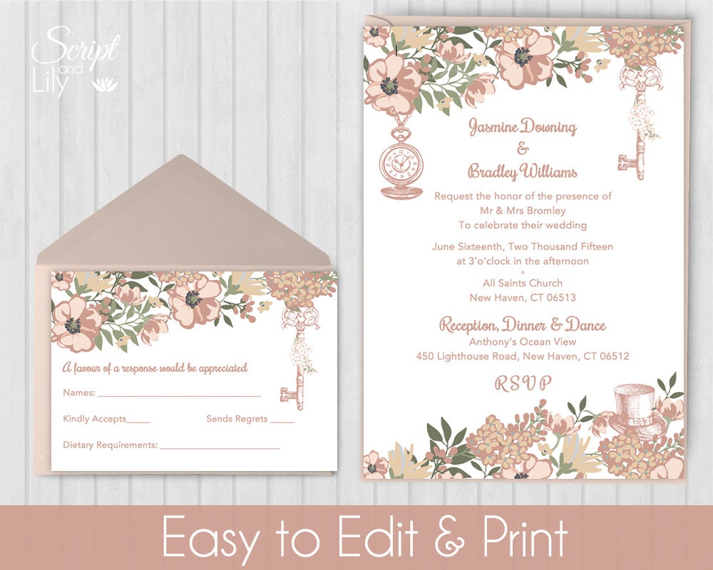 Rose Gold Invitation Template 6