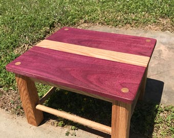 Purpleheart & Oak Step Stool