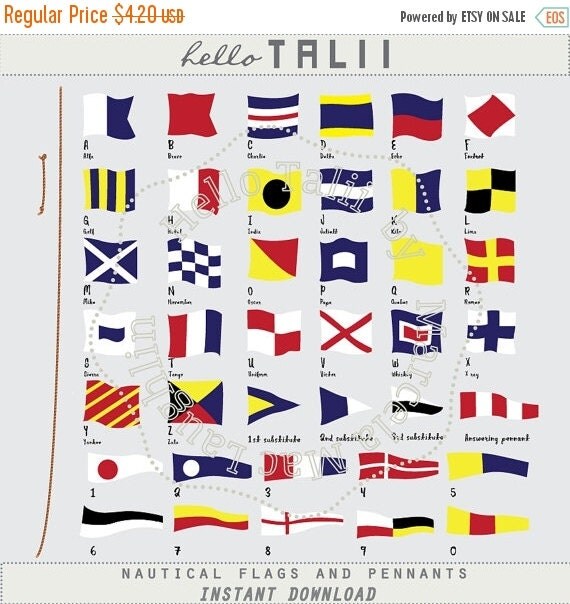 Nautical Flags and Pennants NAUTICAL CLIPART by HelloTalii on Etsy