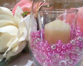 Pink/light Pink Pearls, Diamonds And Pearls Confetti 500pc Mix, For Candle Vase Fillers, Table Scatters, No Hole Pearls, Small Pearls