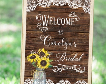 Sunflower Bridal Shower SIgn, Sunflower Wedding Welcome Sign, Bridal Shower Sign Printable, Bridal Shower Banner, Wedding Shower Banner
