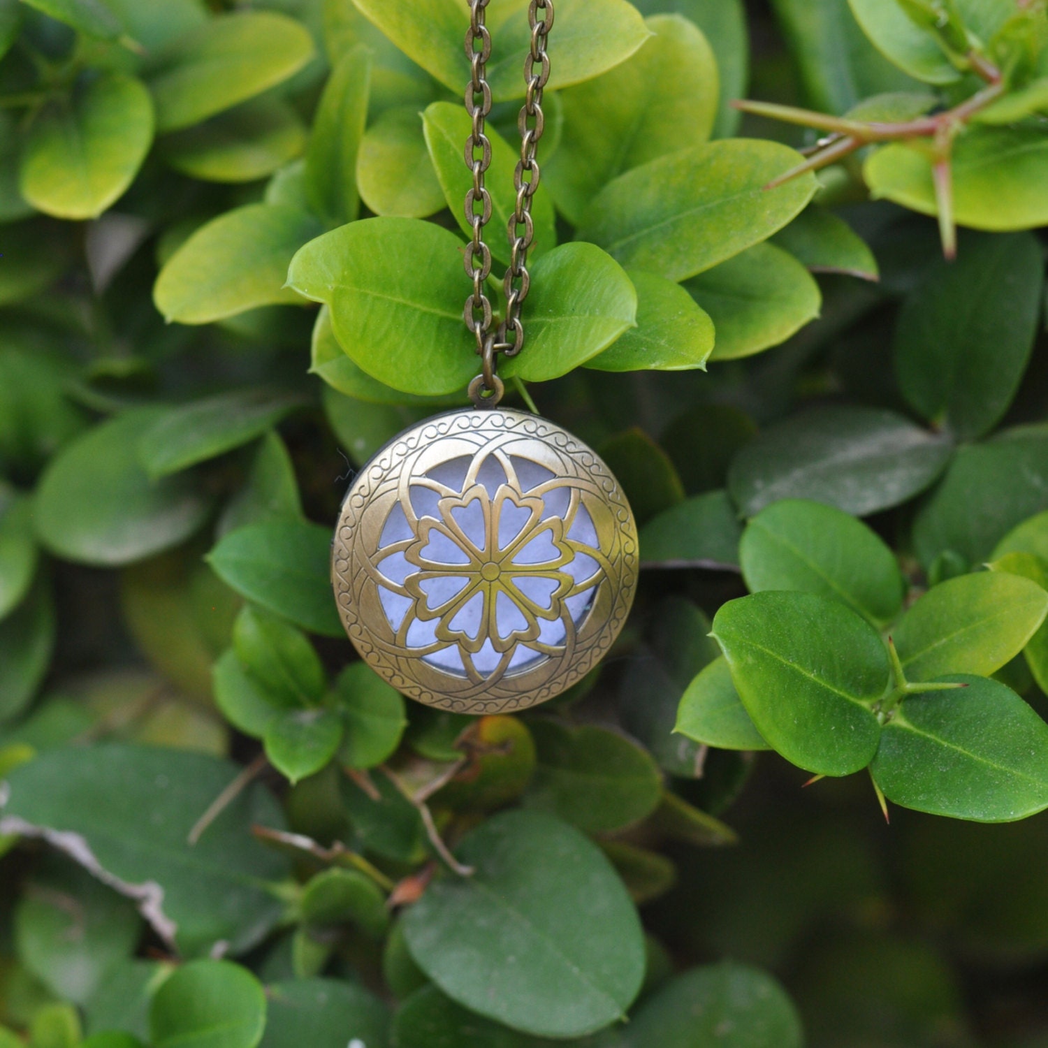 Essential Oil Diffuser Necklace 32mm Bronze