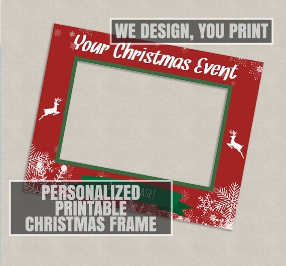 Printable Customised Christmas photo booth frame Digital