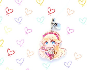 Star Butterfly - Double Sided Front & Back Star vs. the Forces of Evil Acrylic Charm with Phone Strap