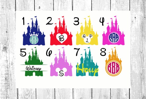 Monogram Castle Decal Disney Castle Vinyl by southerlycharm