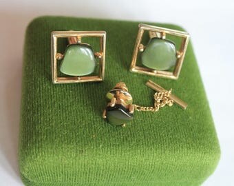 Vintage Cufflinks and Tie Pin Set 'Sarah Coventry'