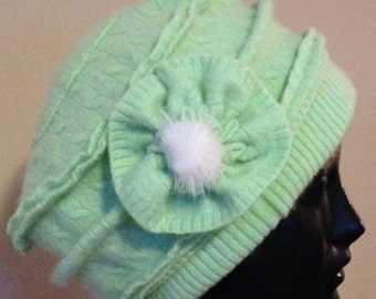 Angora and lambs wool hat