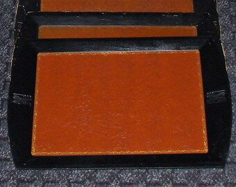 10 Serving Trays Leather & Wood Camfield Trays from Grand Haven MICH Awesome Deal