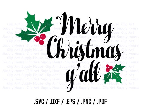 Download Merry Christmas y'all Clipart Winter Christmas Wall Art