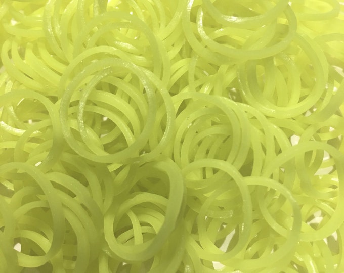 300 Neon Yellow Loom Bands non-latex rubber bands