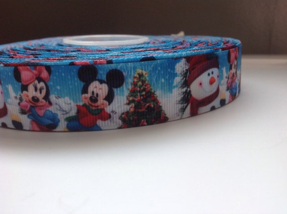 on sale christmas ribbon snowman mickey and minnie 7 8 on sale christmas ribbon snowman mickey and minnie 7 8