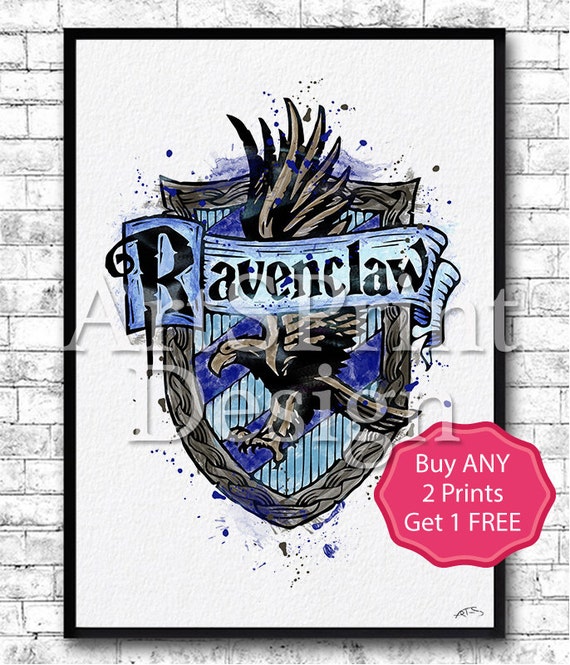 Ravenclaw Crest Watercolor Print Harry Potter Fine Art Print