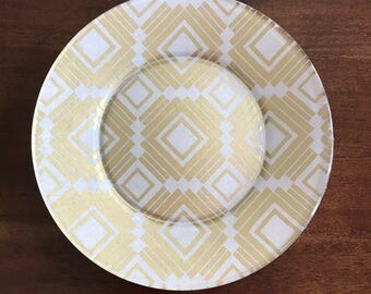 Gold, Diamond Decoupage Glass Plates