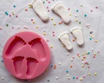 Baby Feet Silicone Mould (Mold), cake decorating, cakes, cupcakes, cookies, polymer clay, soap mould, fimo mould, baby shower, baptism