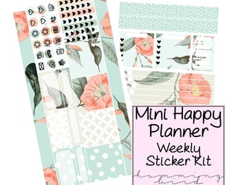 Mini Happy Planner Sticker Kit, planner stickers, sticker kit, weekly sticker skit, happy planner, happy planner sticker kit, floral sticker