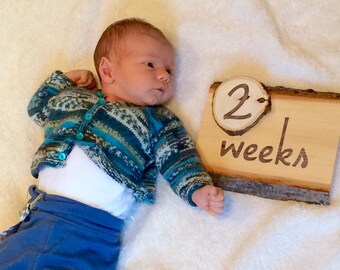 Woodland Milestone, Milestone Wood Sign, Baby Age Blocks, Newborn Photo Prop, Week Month Year Milestone, Age Wood Signs, Wood Slice