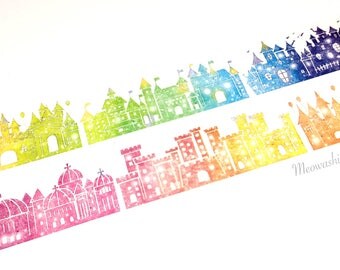 Rainbow castles washi tape (T01046)