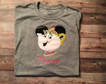 Disney Vacation shirt- Mrs Potts Mickey mouse head shirt- Disney world shirt- Princess shirt- Beauty and the Beast shirt, girl disney shirt