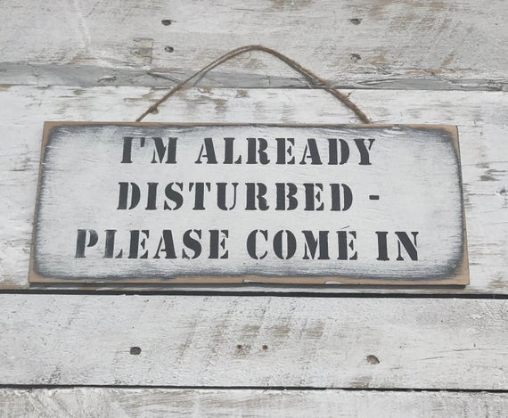 Im Already Disturbed Funny Wood Signs Front Door Signage 