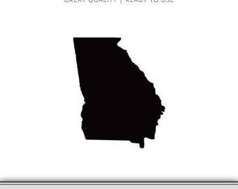 Georgia State Graphic - Georgia Silhouette - Georgia SVG - Georgia DXF - Cut Files Included - Digital Download - 7 Formats Ready to Use!