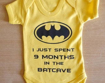 I just spent 9 months in the batcave - Batman Baby Vest / Body Suit / Play Suit