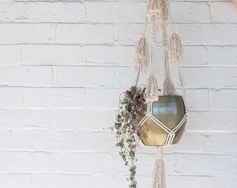 Macrame Plant Hanger, White Macrame Planter, Plant Hanger, Macrame Planter, Macrame Plant Holder, Hanging Planter, Boho Planter, Boho Decor